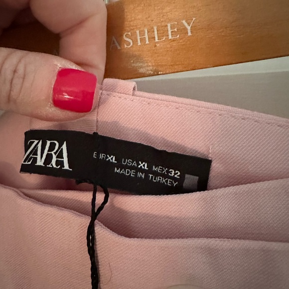 Zara pink menswear style wide leg pants XL NWT - Picture 4 of 5